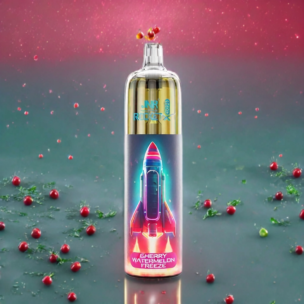JNR Rocket X 12400 Puffs France grossiste ﾨC Compact, Rechargeable Type-C, RGB, 22ml, Cerise Pastﾨﾨque Glacﾨﾦe
