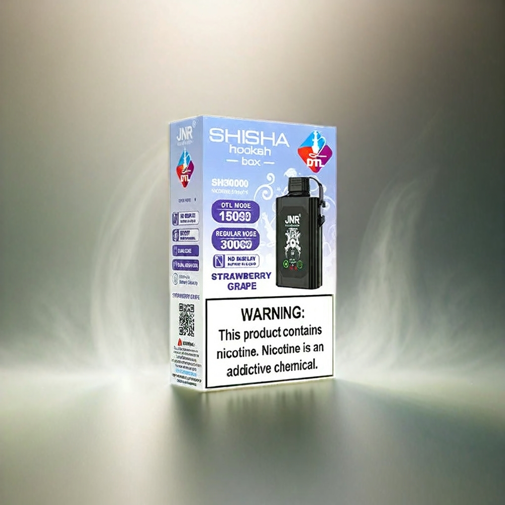 JNR France Grosiste Shisha Box 20500 Puffs HD Affichage 25 ml Double Mesh Coil Fense Raisin