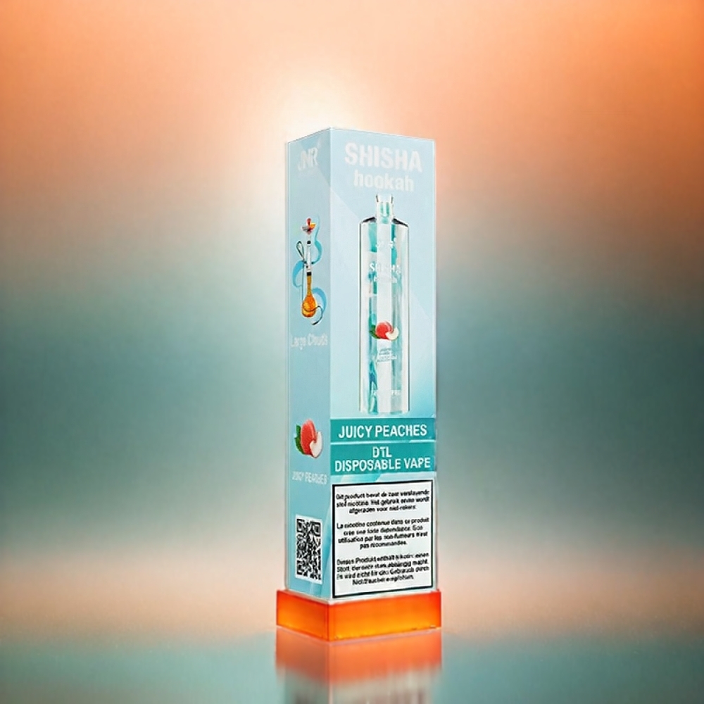 Jnr Shisha Hookah 12000 Puffs France Grosiste - Juicy Peaches (24 ml, 0,6 ohm, type-C)