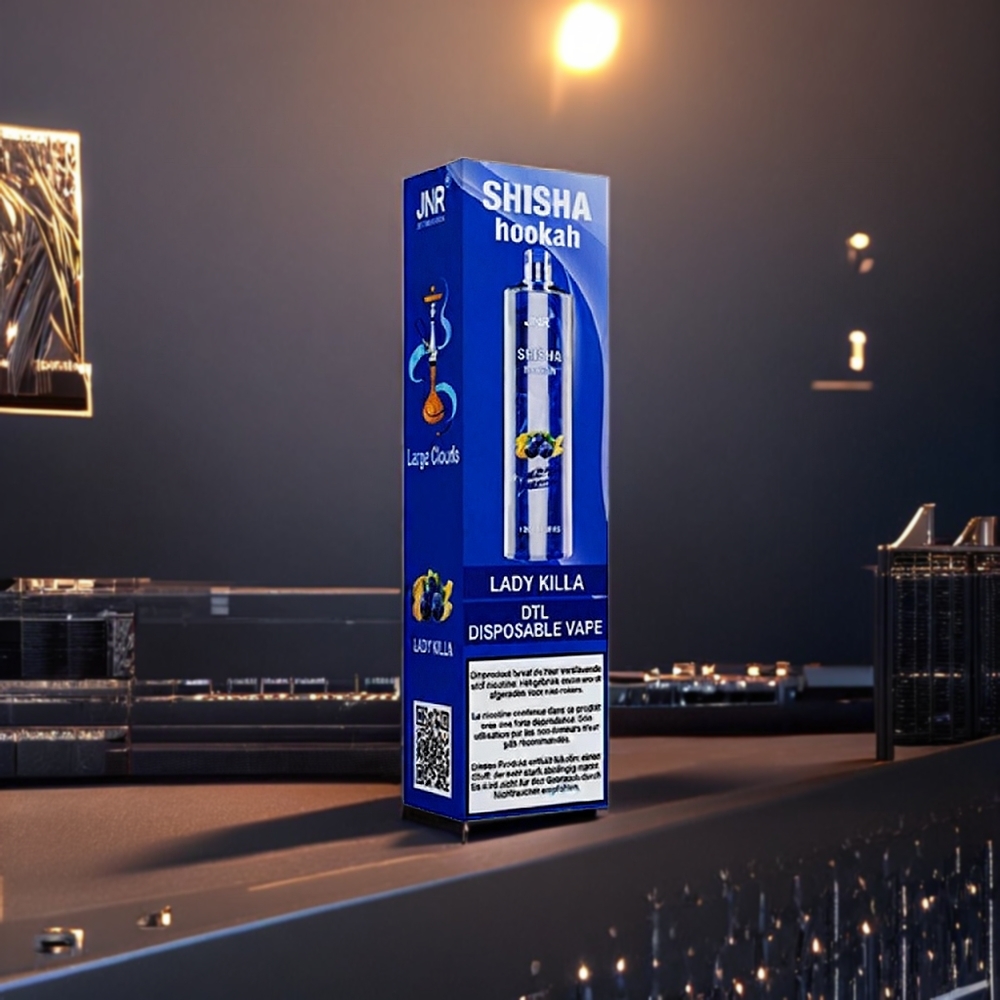 Jnr Shisha Hookah 12000 Puffs Vape Lady Killa France Grosiste - 24 ml, 750mAh, Type-C, 0,6 ohm Mesh Coil