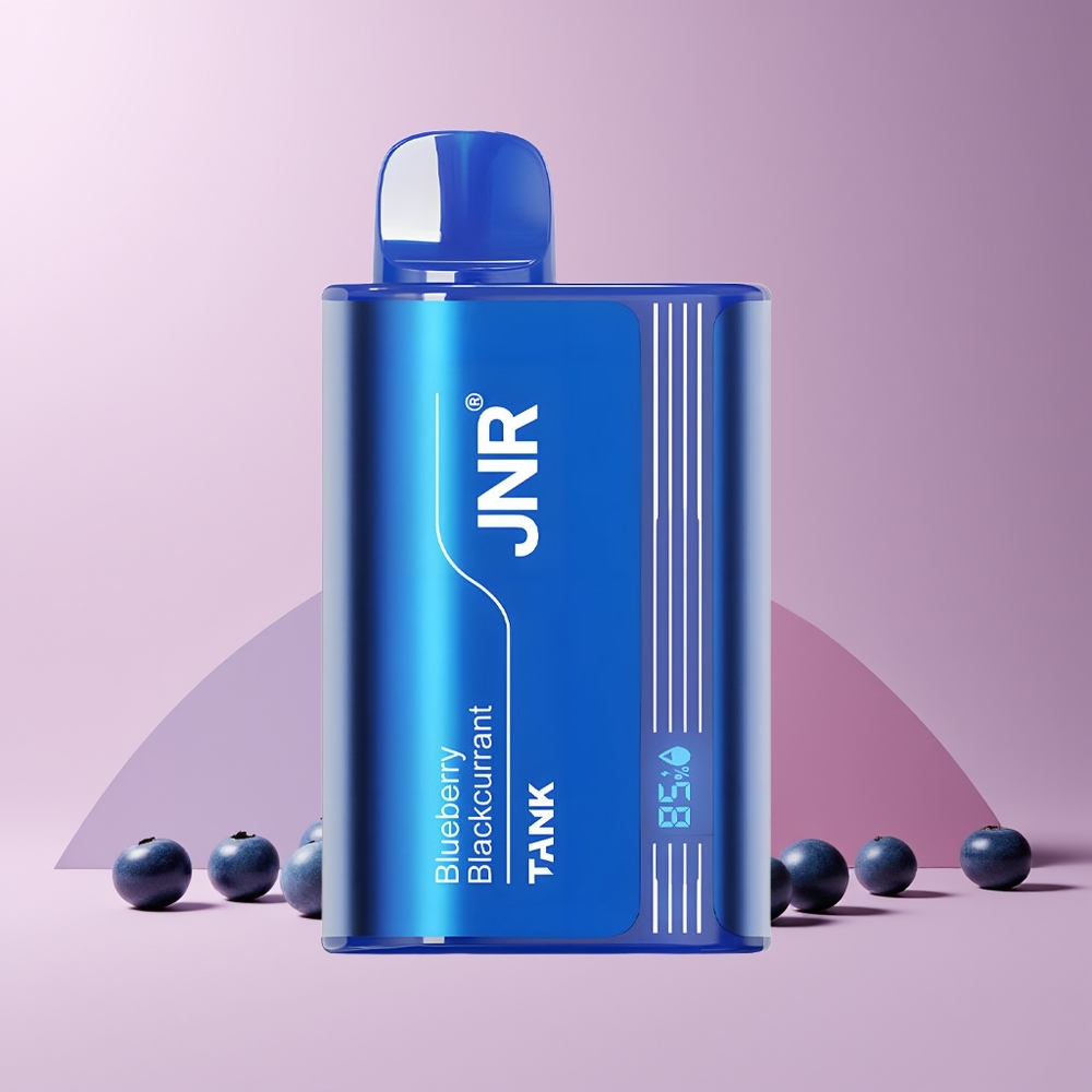 JNR Tank 10000 Puffs France grossiste - Recharge Rapide Type-C, Double Mesh, Affichage Numérique, Myrtille Cassis Bleu