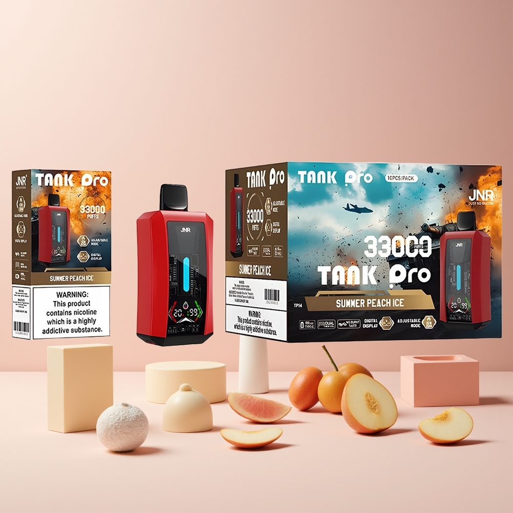 JNR Tank Pro 33000 Puffs France Grossiste - 28ml Ecran Digital Double Mesh Coil - Pêche Glacée d'Été