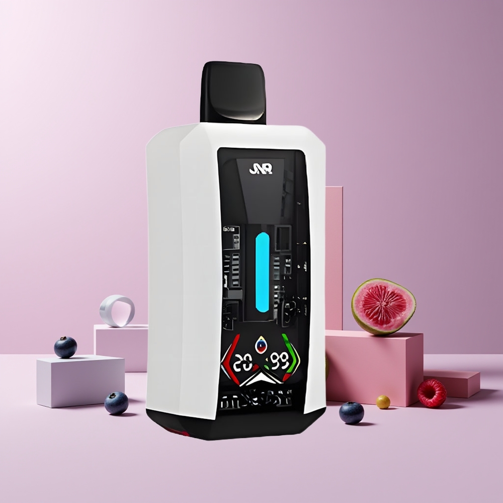 JNR Tank Pro 33000 Puffs France Grossiste - 28ml Ecran Numérique, Double Bobine Mesh, 850mAh, Type-C, Myrtille Framboise Acidulée