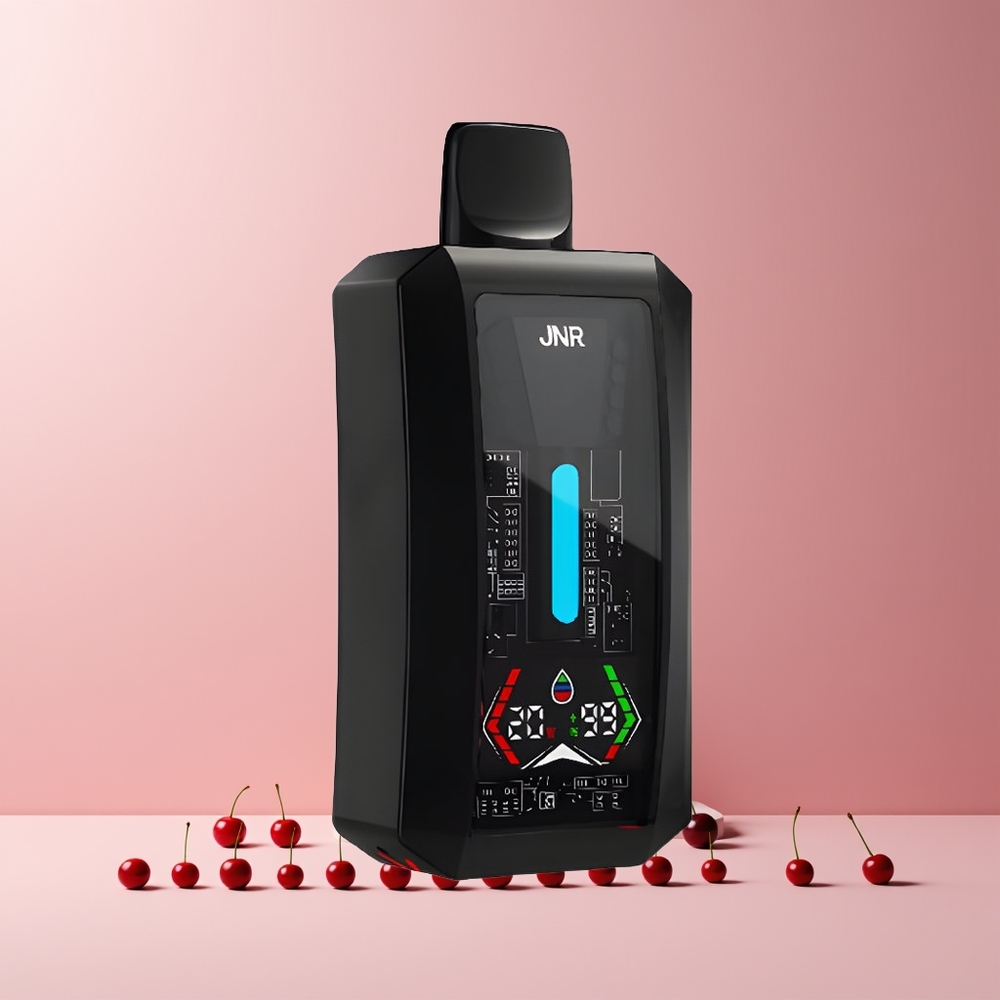 JNR Tank Pro 33000 Puffs France Grossiste - Affichage Numérique, Double Résistance Mesh, Cerise Baie