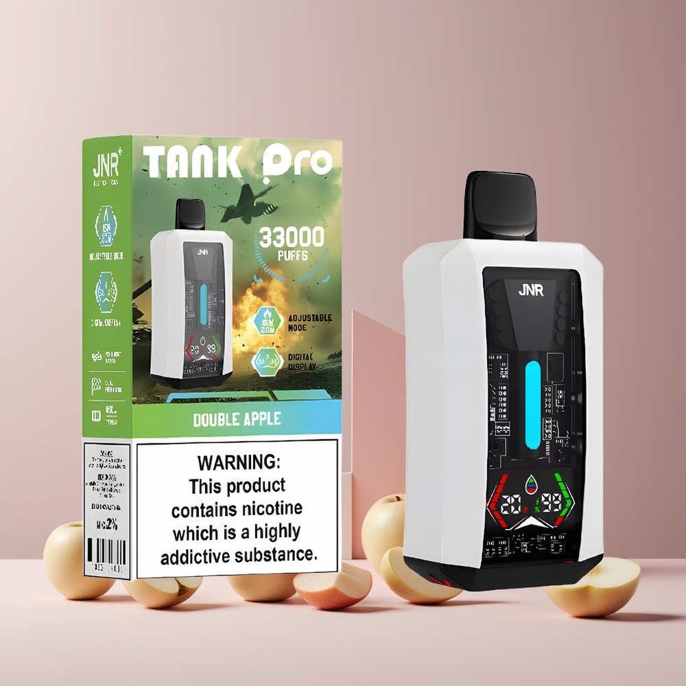 JNR Tank Pro 33000 Puffs France Grossiste - Double Pomme, 28ml, Double Mesh, 850mAh