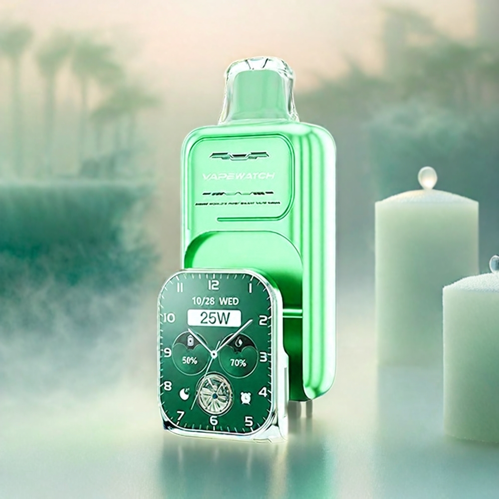 JNR France Grossiste Vape Watch 30000 Puffs - 19 ml, double maillage, charge Rapide Type-C et menthe de Miami