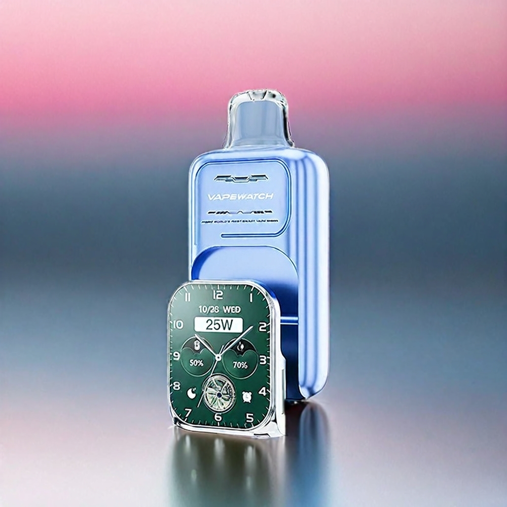 JNR Vape Watch 30000 Puffs France Grosiste - 19 ml, 1000mAh, 5% de nicotine, double mailles, charge de Type-C, Bleu Razz Glace