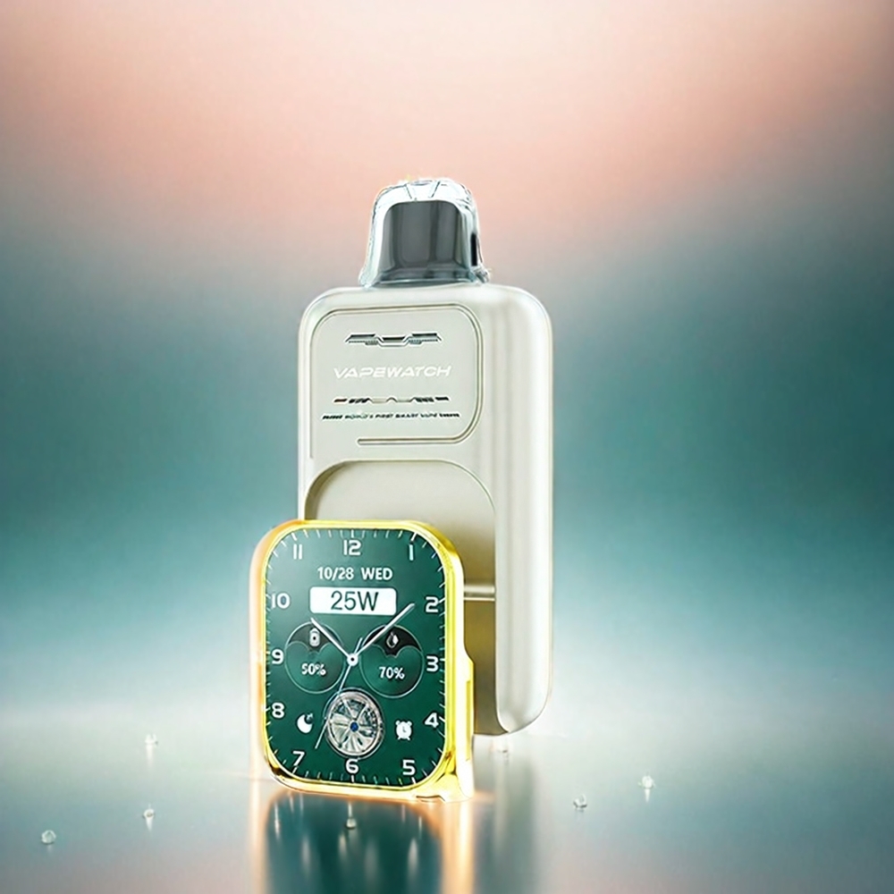 Jnr Vape Watch 30000 Puffs France Grosiste - Pastèque Glacée, 19 ml, bobine à double mailles, charge Rapide Type-C
