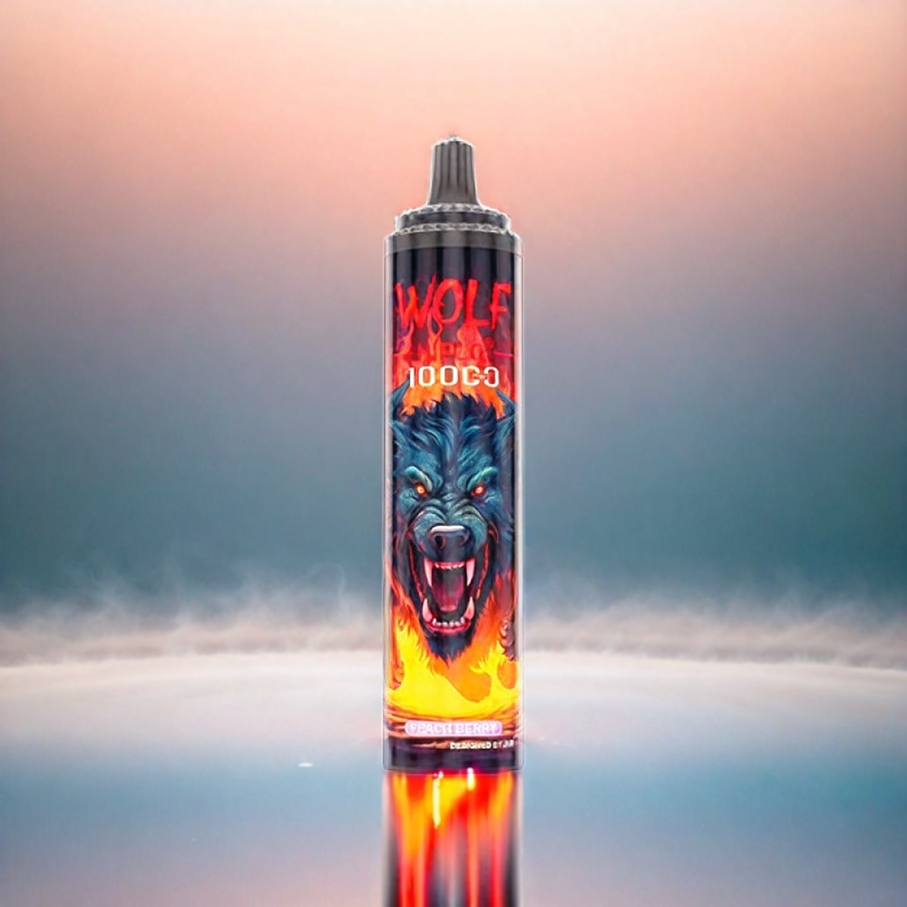 Jnr Wolf 10000 Puffs France Grosiste - 20 ml, 650mAh, Type-C, Berry Peach (Pêche Baie)