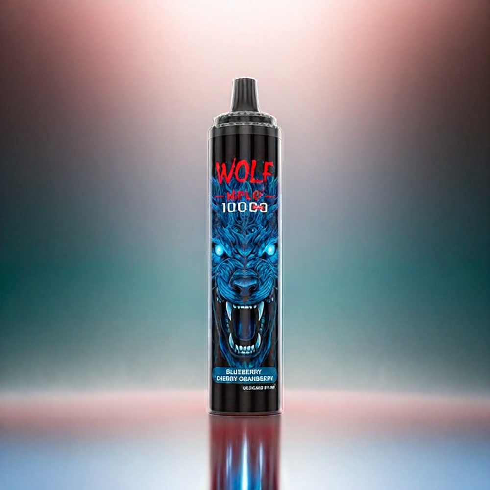 Jnr Wolf 10000 Puffs France Grosiste - 20ml 650mAh Type-C Myrtille Cérigue Cranberry