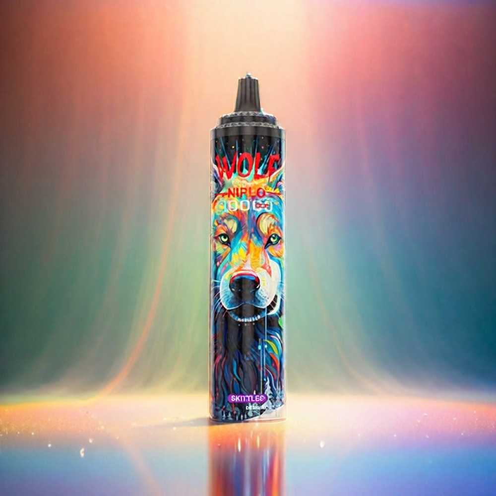 Jnr Wolf 10000 Puffs France Grosiste - Coil Mesh 1,0 ohm, batterie 650mAh, Skittles