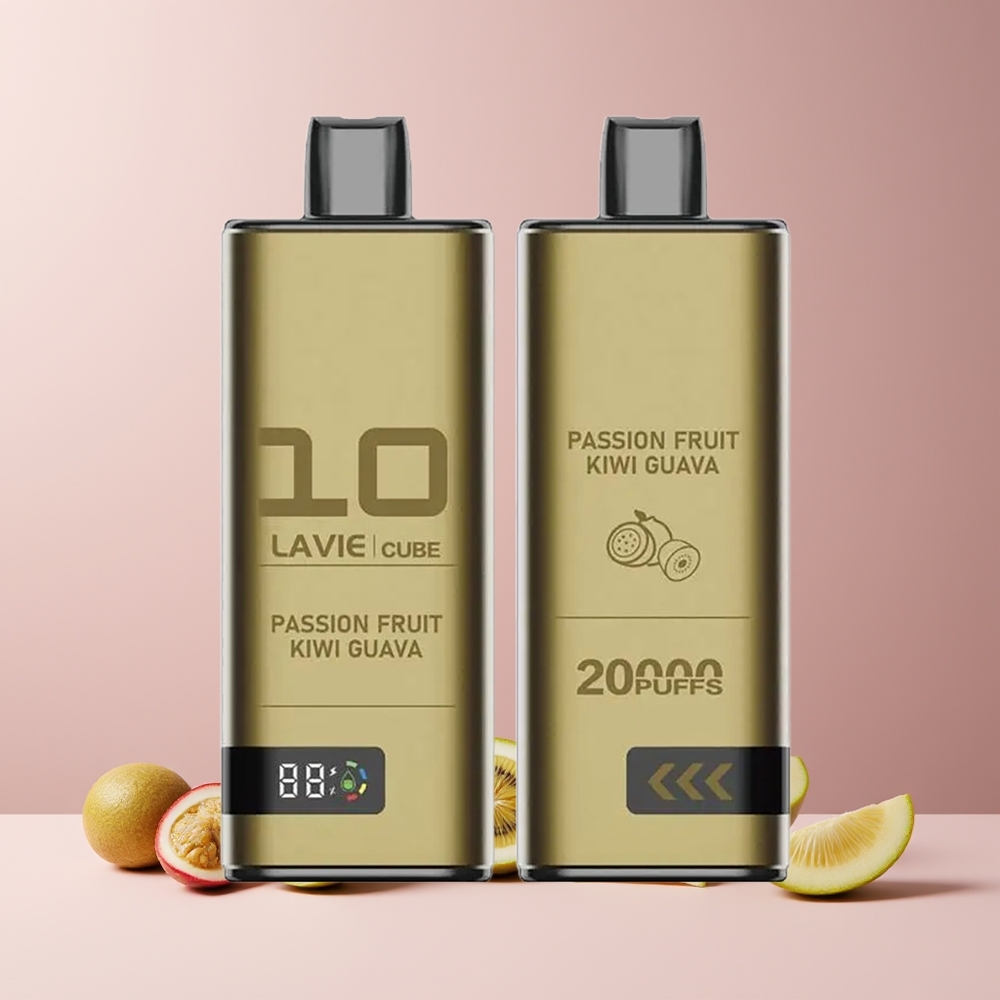 Lavie Cube 20000 Puffs France Grossiste Disposable Vape 2% 5% 28ML 600mAh Type C Fruit de la Passion Kiwi Goyave
