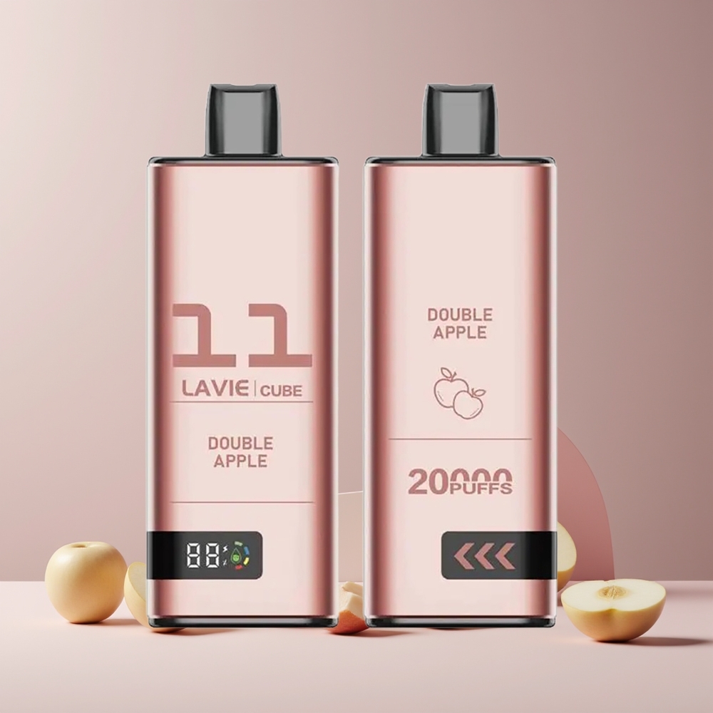 Lavie Cube 20000 Puffs France Grossiste – Double Pomme (2%, 5% Nicotine Sel, 28ML, Type C)