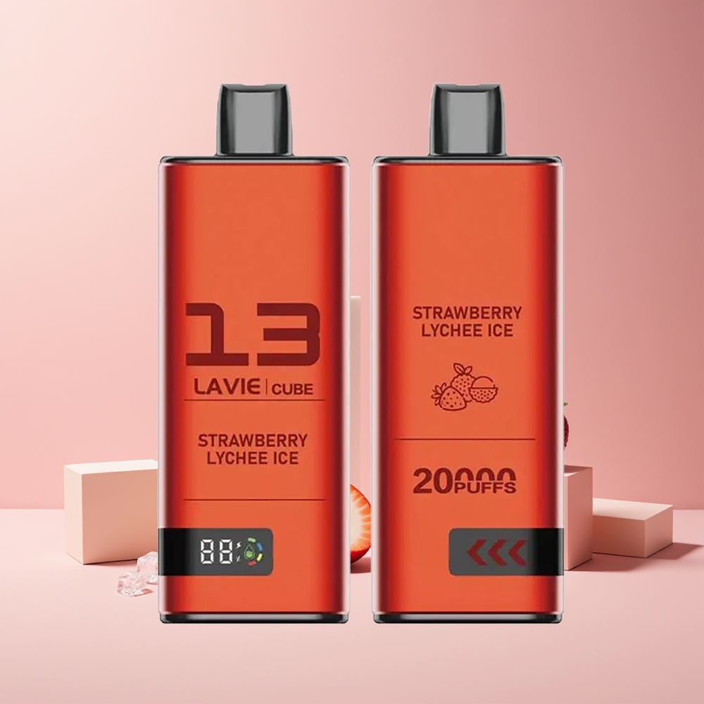 Lavie Cube France Grossiste 20000 Puffs - E-liquide 28ML - Fraise Litchi Glacé