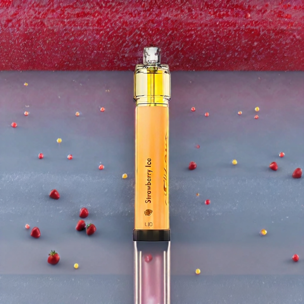 LIO Bee Lit 2500 Puffs France Grossiste - Dispositif Jetable en Acier Inoxydable (6.0ml, 5% Nicotine) - Fraise Glacﾨﾦe