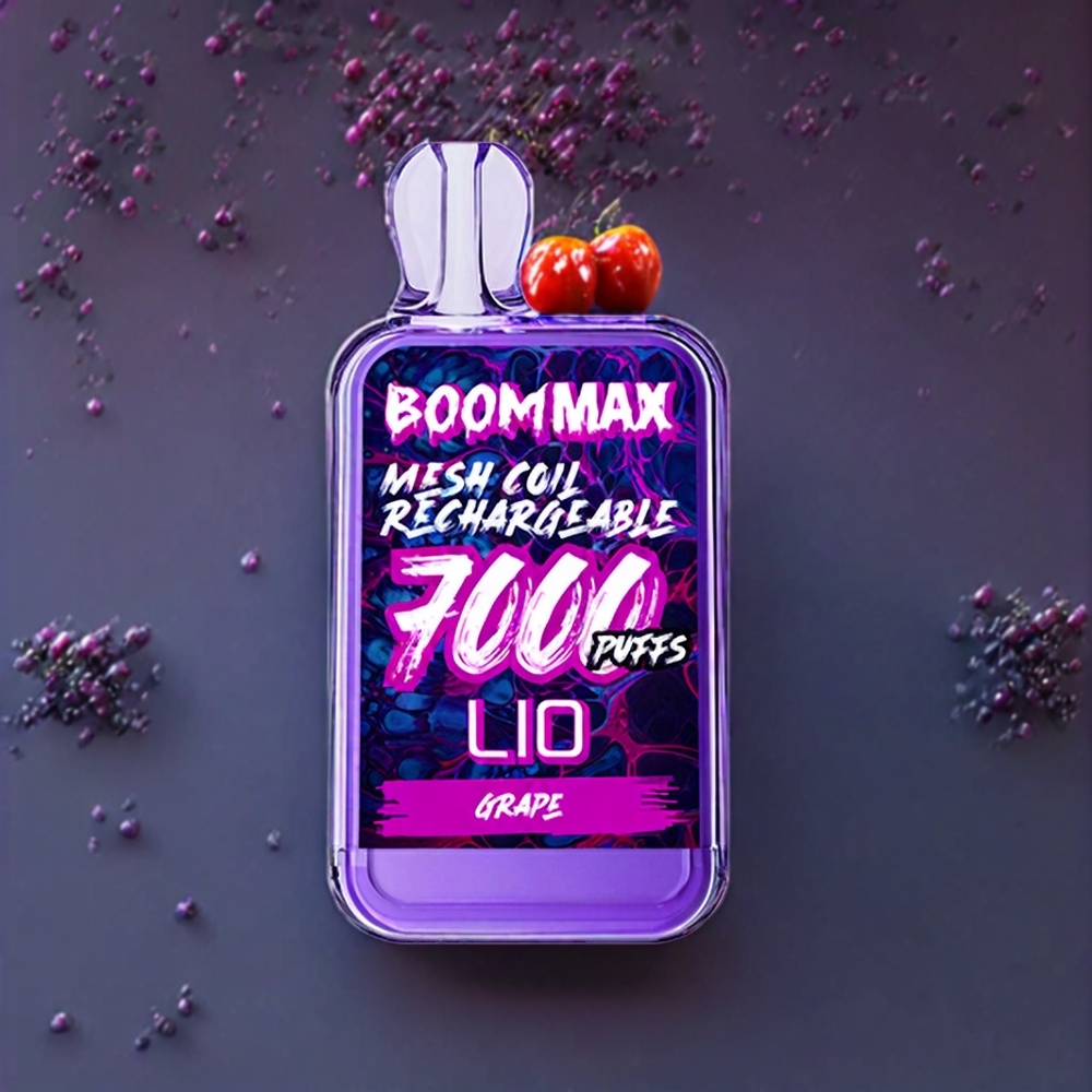 LIO BOOM MAX 7000 Puffs France Grossiste Vape jetable Raisin - 15ml, 650mAh, Type-C