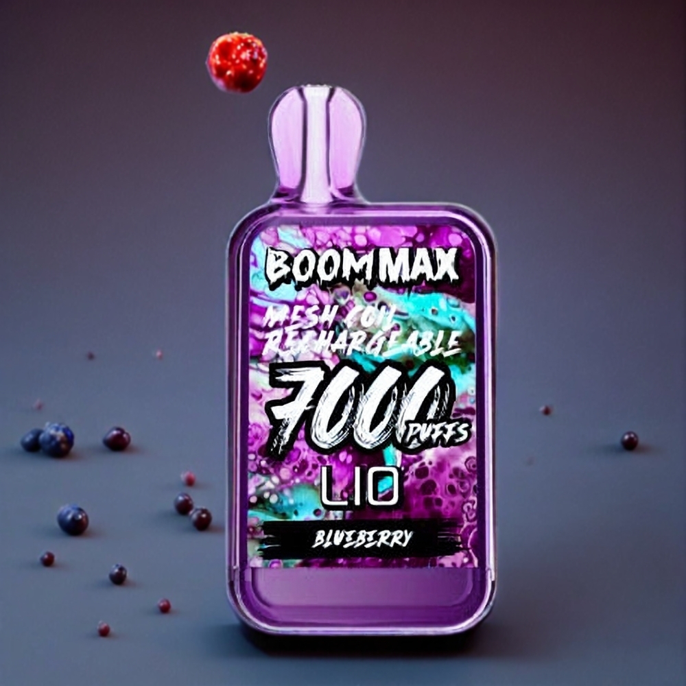 LIO BOOM MAX 7000 Puffs France grossiste Vape jetable Myrtille 15ml 650mAh Type-C