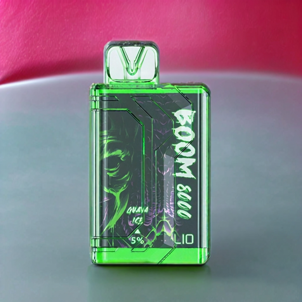 LIO BOOM PRO 8000 Puffs France Grossiste Vape jetable avec 15ml de E-liquide et Recharge Type-C - Goyave Glacﾨﾦe