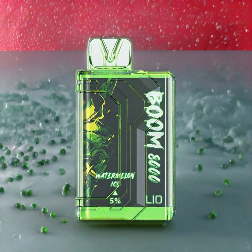 LIO BOOM PRO 8000 Puffs France grossiste - E-liquide Prﾨﾦrempli 15ml, Batterie 650mAh, Pastﾨﾨque Glacﾨﾦe (Watermelon Ice)