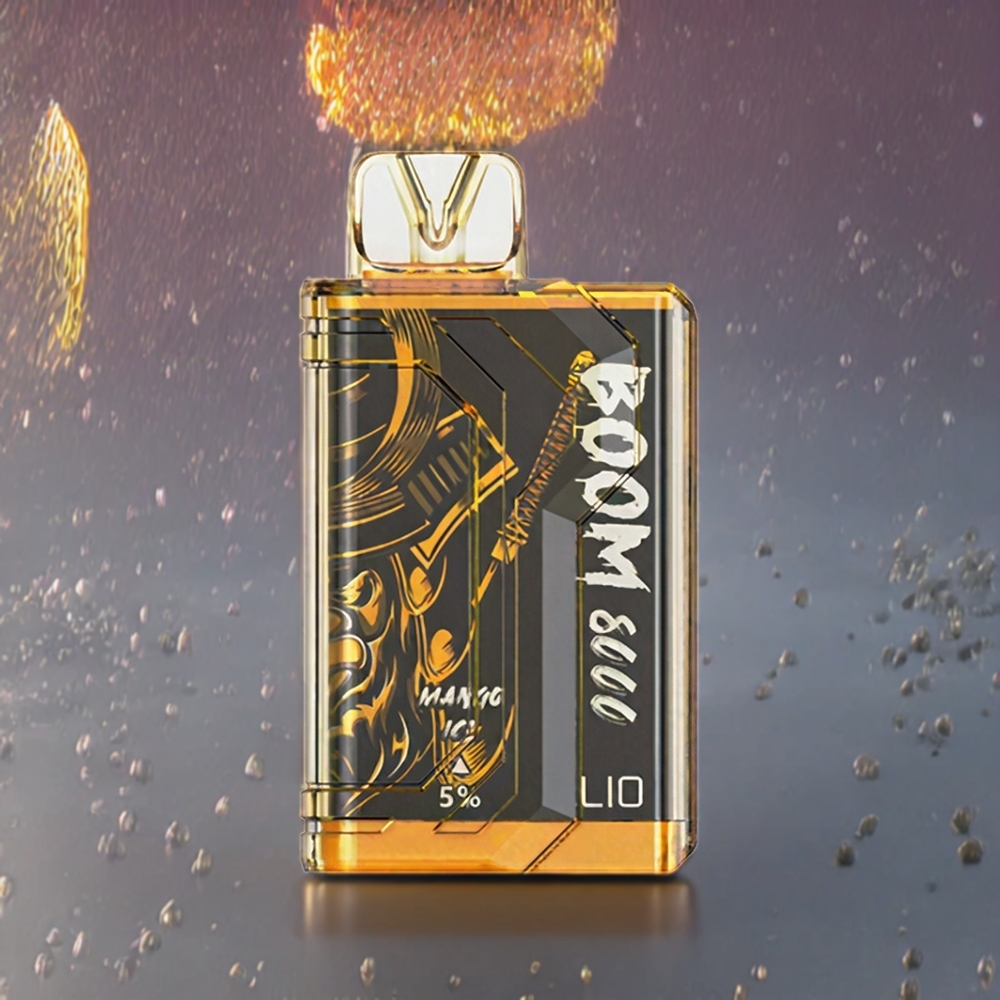 LIO BOOM PRO 8000 Puffs Vape jetable France grossiste - Glace Mangue, 15ml, 5% Nicotine, Recharge Type-C