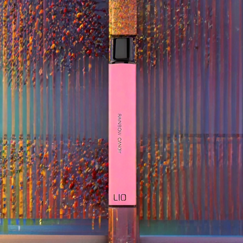 LIO Mini 600 Puffs France Grossiste Vape Jetable en Alliage d'Aluminium - Bonbon Arc-en-Ciel