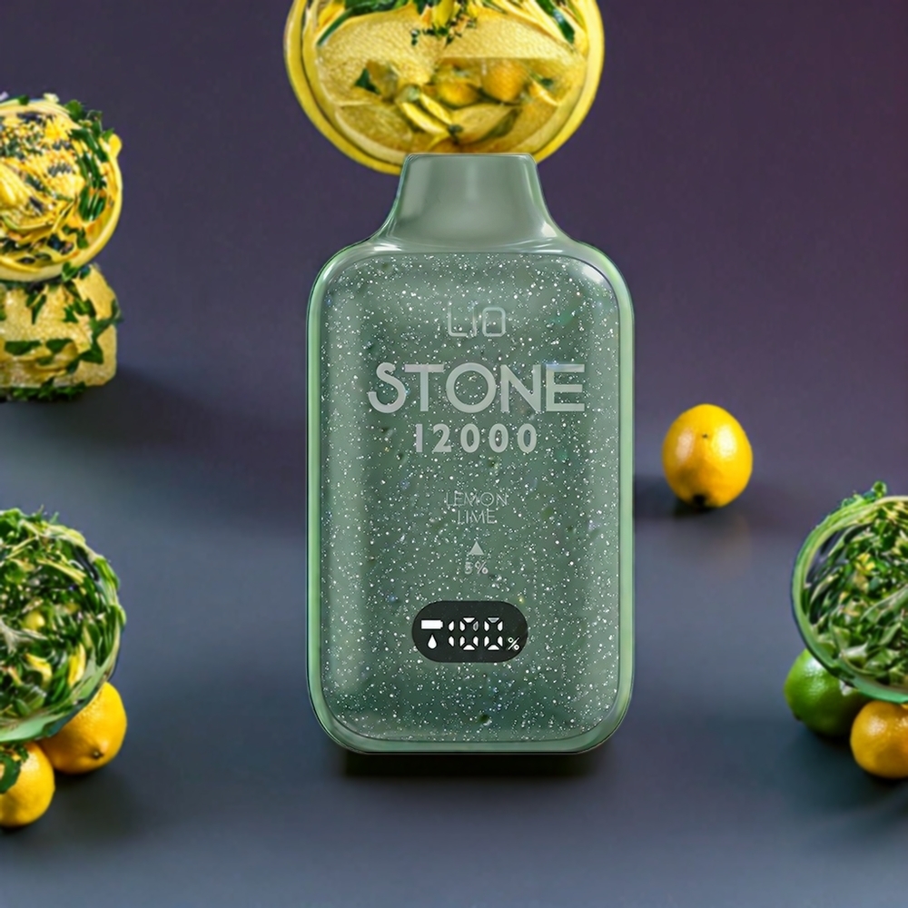 LIO Stone 12000 Puffs France grossiste Vape jetable Citron Vert avec 18ML E-liquide et 550mAh Batterie