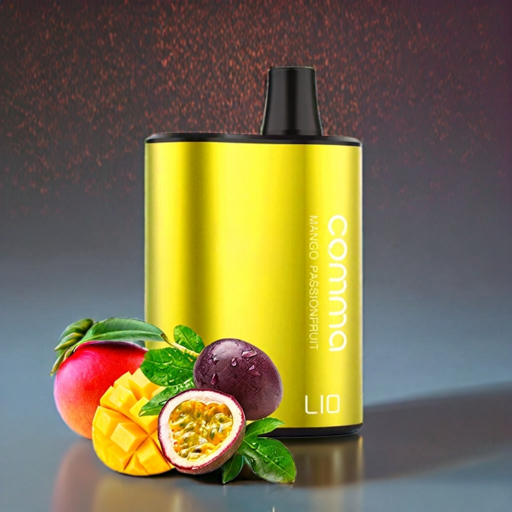 LIO COMMA 5000 Puffs France grossiste Vape jetable Mangue Fruit de la Passion ﾨC 15 ml, 900mAh, Type-C