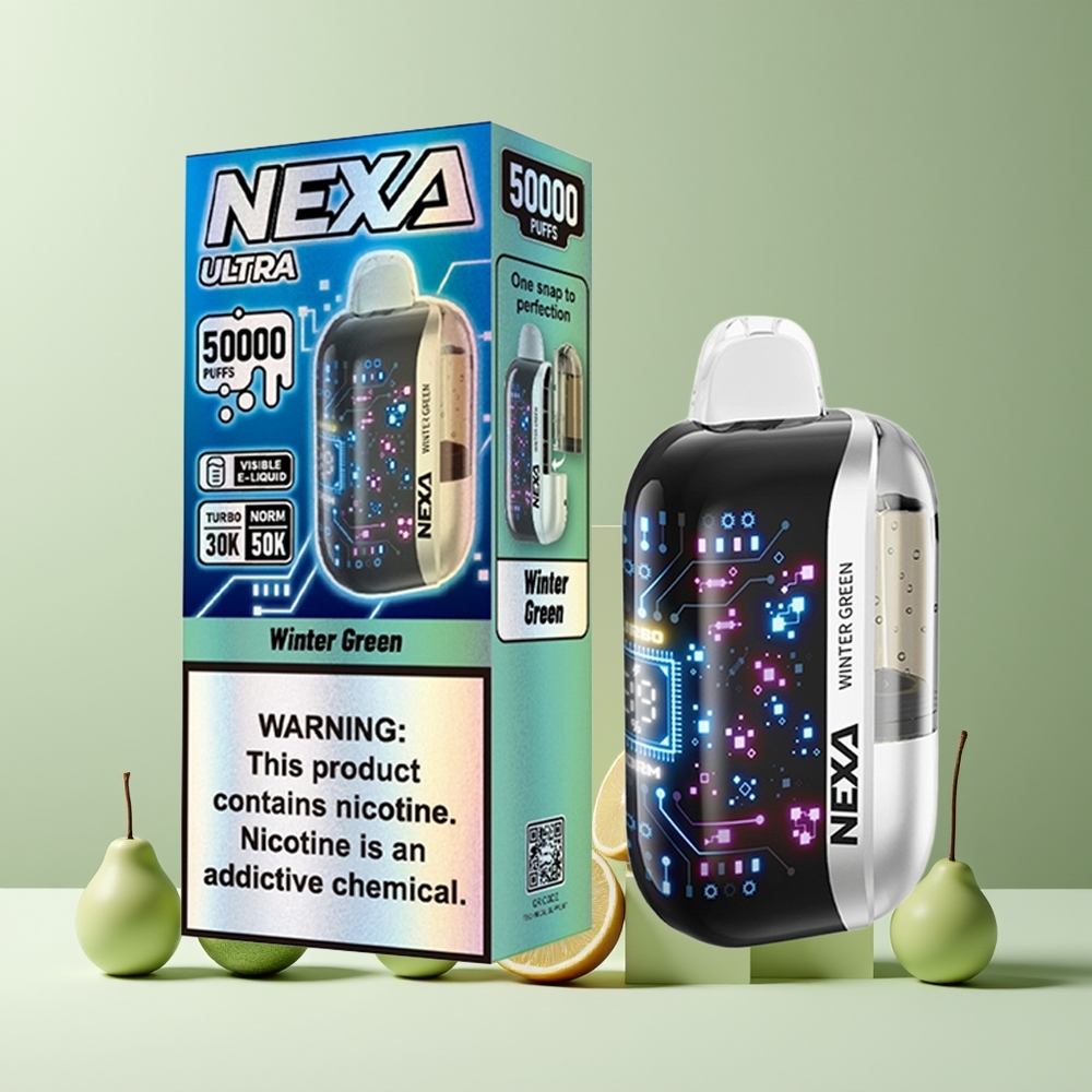 NEXA Ultra 50K Disposable Vape - 20ml, 800mAh, 5% Nicotine, France Grossiste, Vert d'Hiver