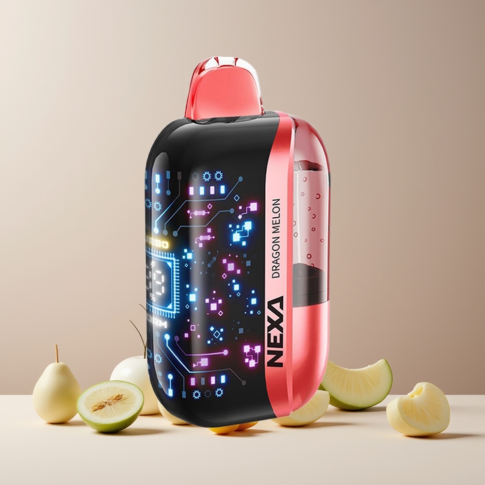 NEXA Ultra 50K Disposable Vape France Grossiste - 20ml, 800mAh, 5% Nicotine, Écran Courbé 3D, Type-C, Melon Dragon (50000 Puffs)