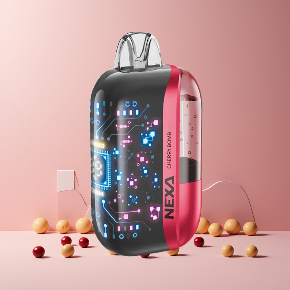 NEXA Ultra 50K Disposable Vape France grossiste - 20ml, 800mAh, 50000 Puffs, 5% Nicotine, Écran Courbe 3D, Cerise Bombe