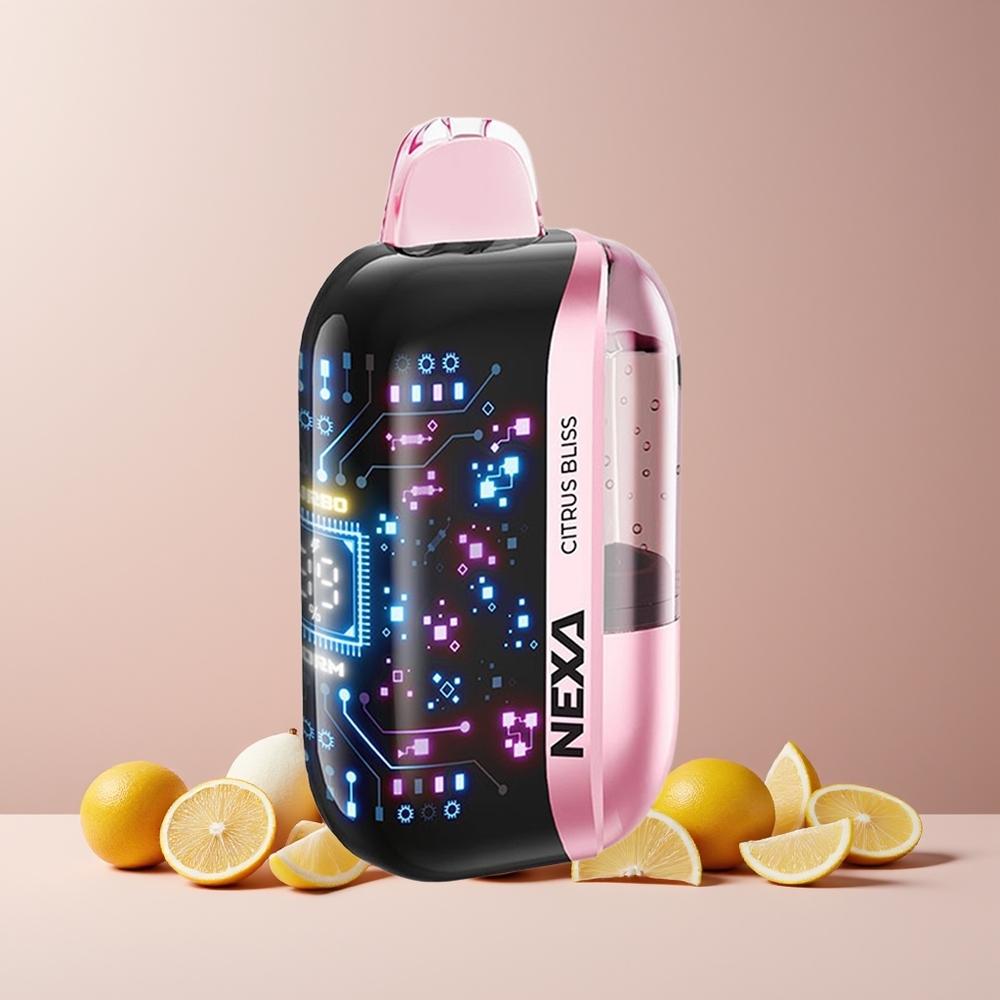NEXA Ultra 50K Disposable Vape France grossiste - 20ml, 800mAh, 50000 Puffs, 5% Nicotine, Écran Courbe 3D, Charge Type-C, Saveur Agrumes Bliss