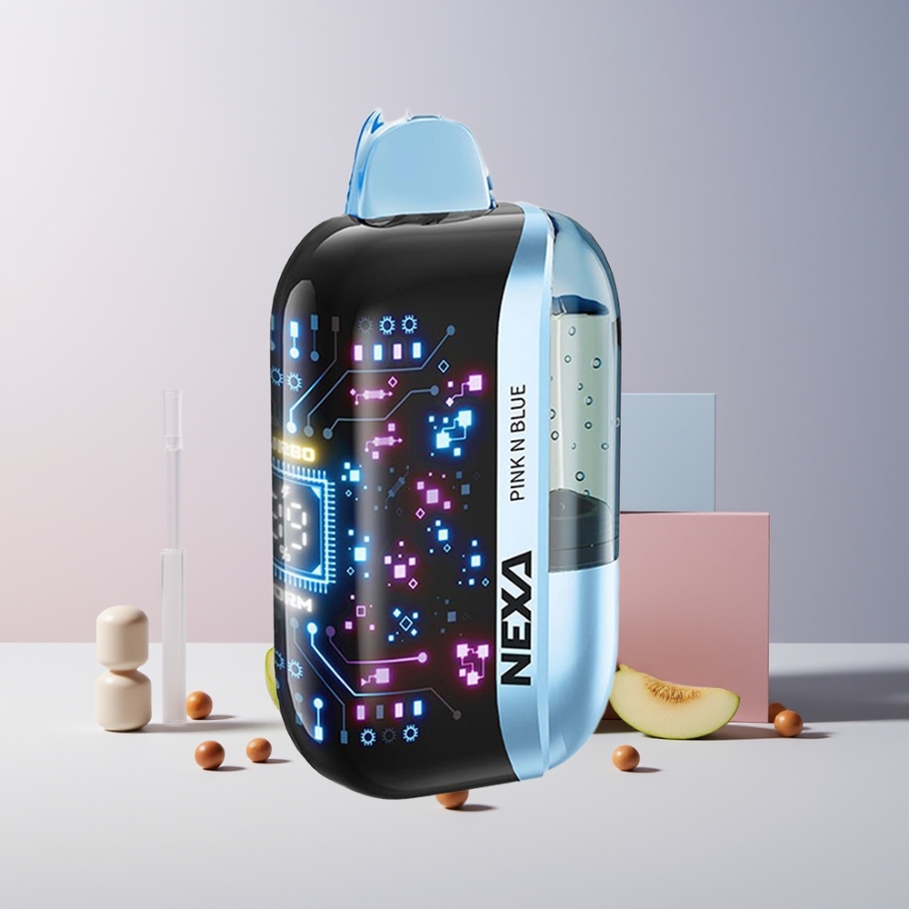 NEXA Ultra 50K Disposable Vape France grossiste - 20ml, 800mAh, 5% Nicotine, Écran 3D Courbé, Rose et Bleu