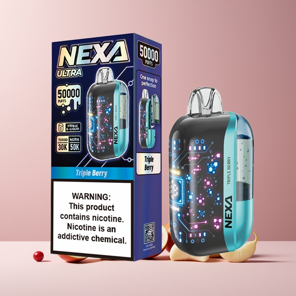 NEXA Ultra 50K Vape Jetable France Grossiste - 20ml, 800mAh, 50000 Bouffées, 5% Nicotine, Triple Baies