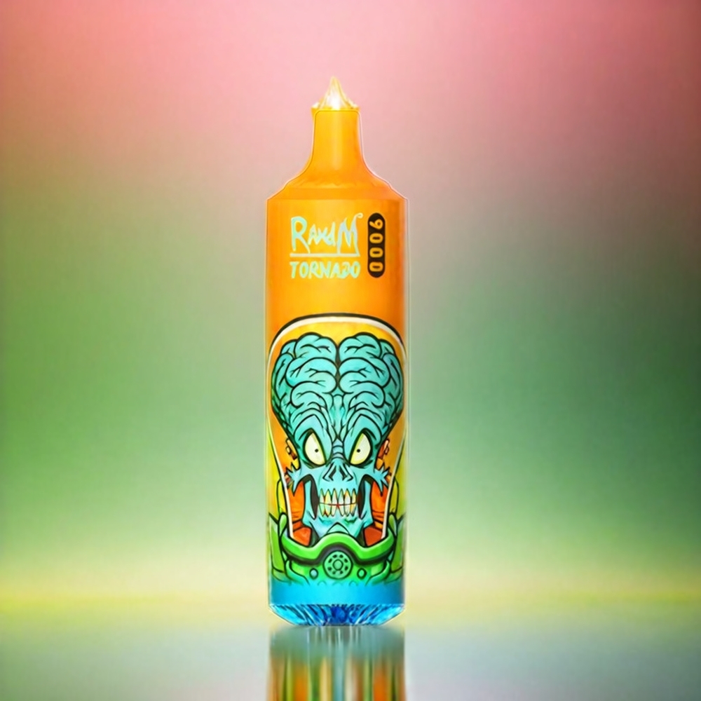 Randm Tornado 9000 Puffs France Grosiste - 18 ml, 850 mAh rechargeable, maillot de bobine, affichage RGB, Saveur Kiwi Fruit de la Passion Goyave