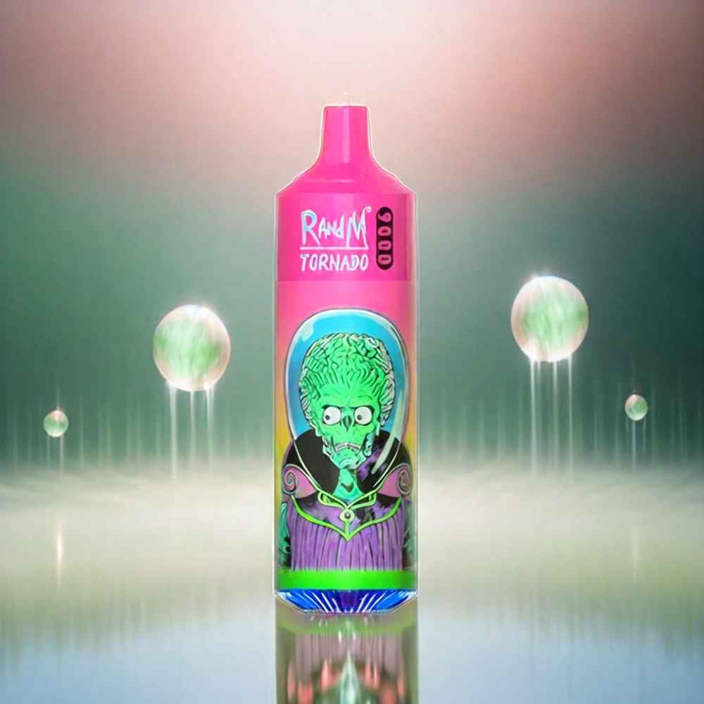 Randm Tornado 9000 Puffs - France Grosiste - 18 ml Rechargeable - E-Liquide Watermelon Bubble Gum (Gomme Bulle Pastèque) - Affichage RVB - 54 sauvegardes