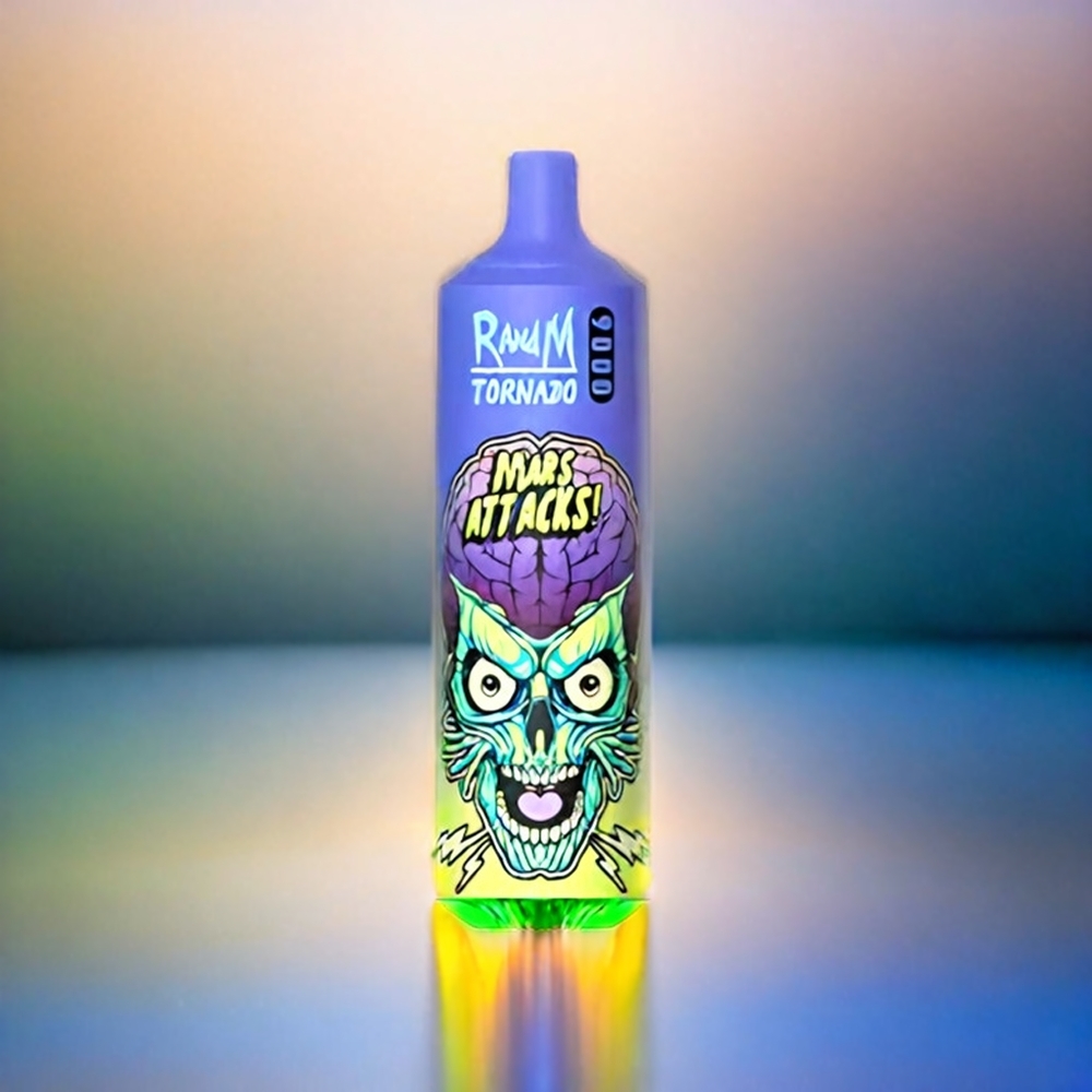 Randm Tornado 9000 Puffs France Grosiste - 18 ml de bobine en filet, affichage RVB, Glace Myrtille (Blueberry Ice)