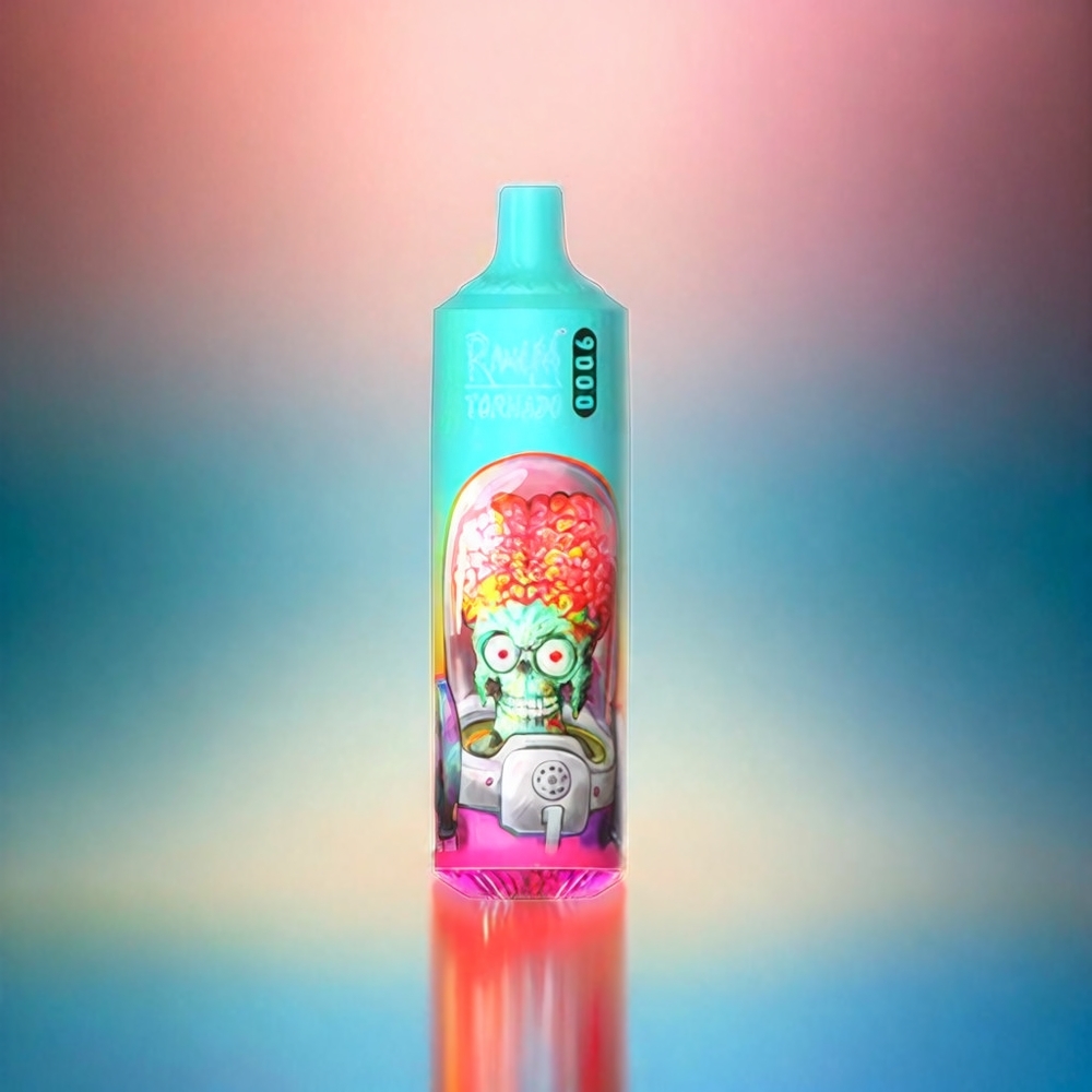 Randm Tornado 9000 Puffs - France Grosiste - 850 mAh rechargeable - 18 ml - Bobine de mailles - Bleu Framboise Aigre