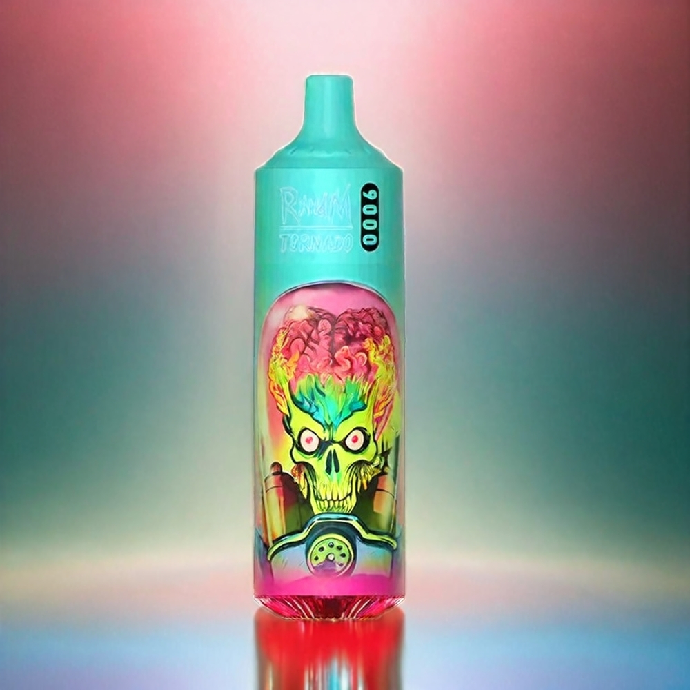 Randm Tornado 9000 Puffs France Grosiste - 850 mAh rechargeable, 18 ml, bobine en mesh, affichage RVB, 54 sauvegardes (Flow Framboise Cerrise Glace)