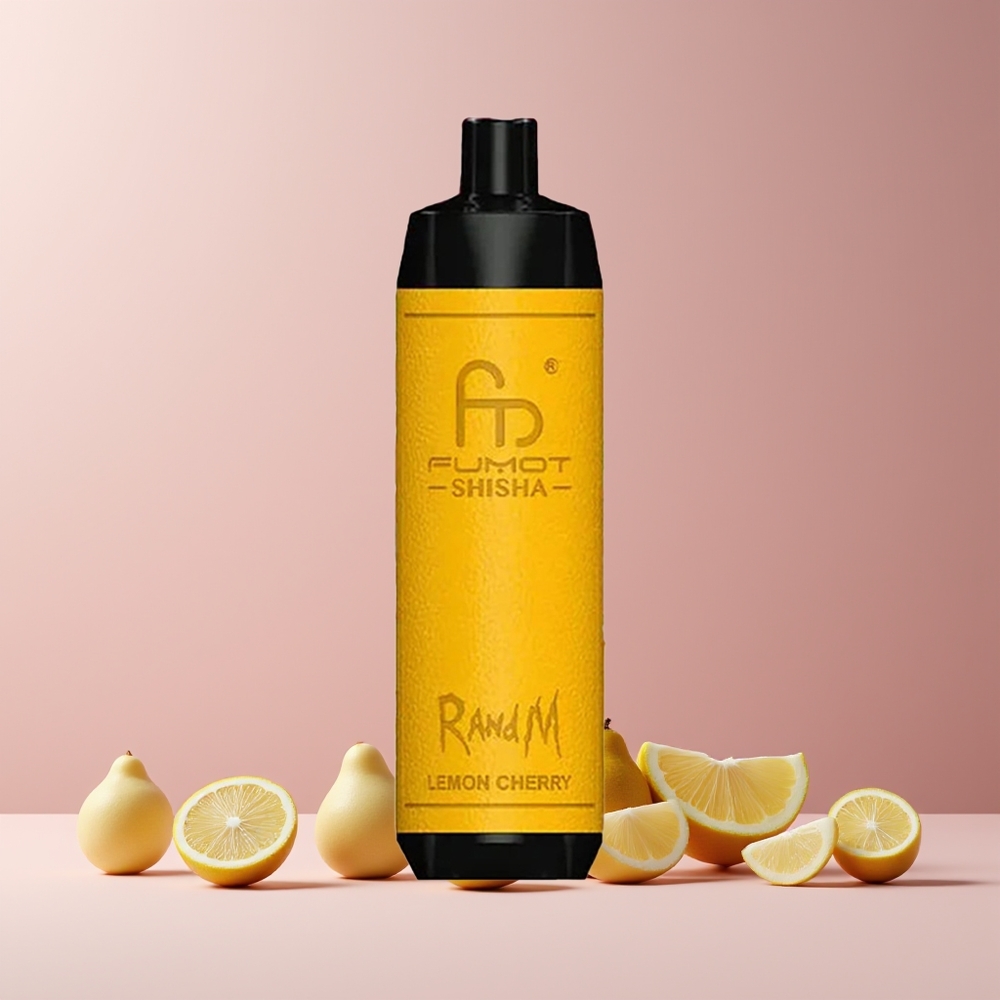 RandM Fumot Shicha 10000 Puffs France Grossiste - E-liquide Prérempli 18ml, Batterie 850 mAh, Coil Mesh 0.6ohm, Port Type-C, 0.5% Nicotine, Citron Cerise