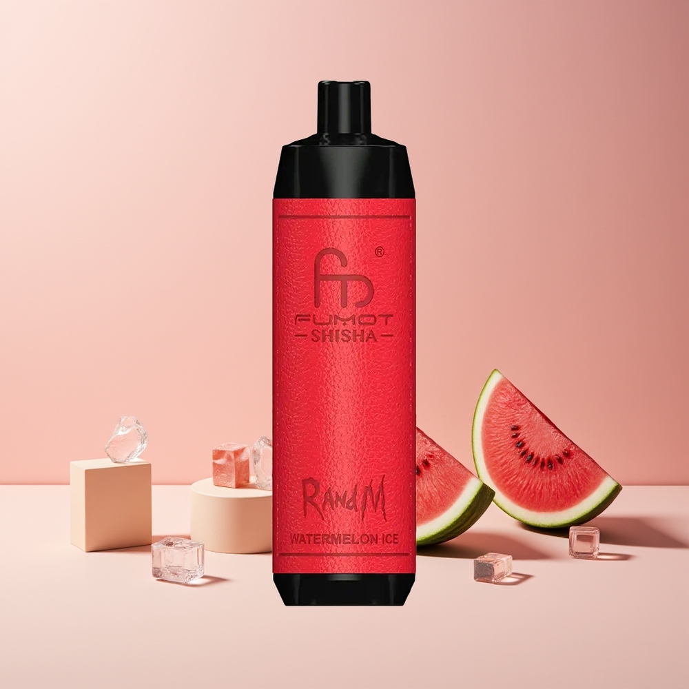 RandM Fumot Shisha 10000 Puffs France Grossiste - E-Liquide Prérempli 18ml, Batterie 850 mAh, Glace Pastèque