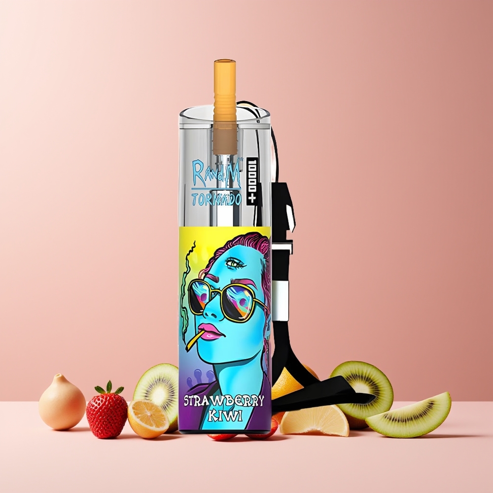 Fumot Original RandM Tornado 10000 Plus France Grossiste Vape Disposable Fraise Kiwi - 20 ml, 5% Nicotine, 850 mAh, RGB Lights