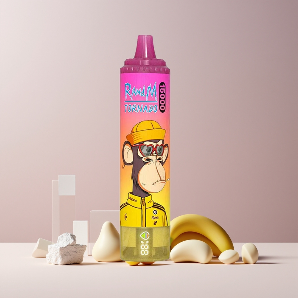 RandM Fumot Tornado 15000 Puffs France Grossiste - 25ml, 850mAh, 0.9 Ohm Mesh, Glace Banane