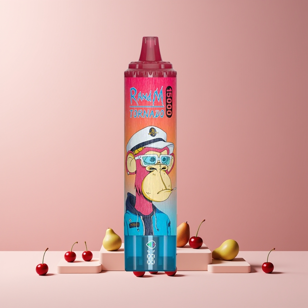 RandM Fumot Tornado 15000 Puffs France Grossiste - 25ml, 850mAh, Ecran LCD, Type-C, Coil Mesh 0.9 Ohm, Cerise