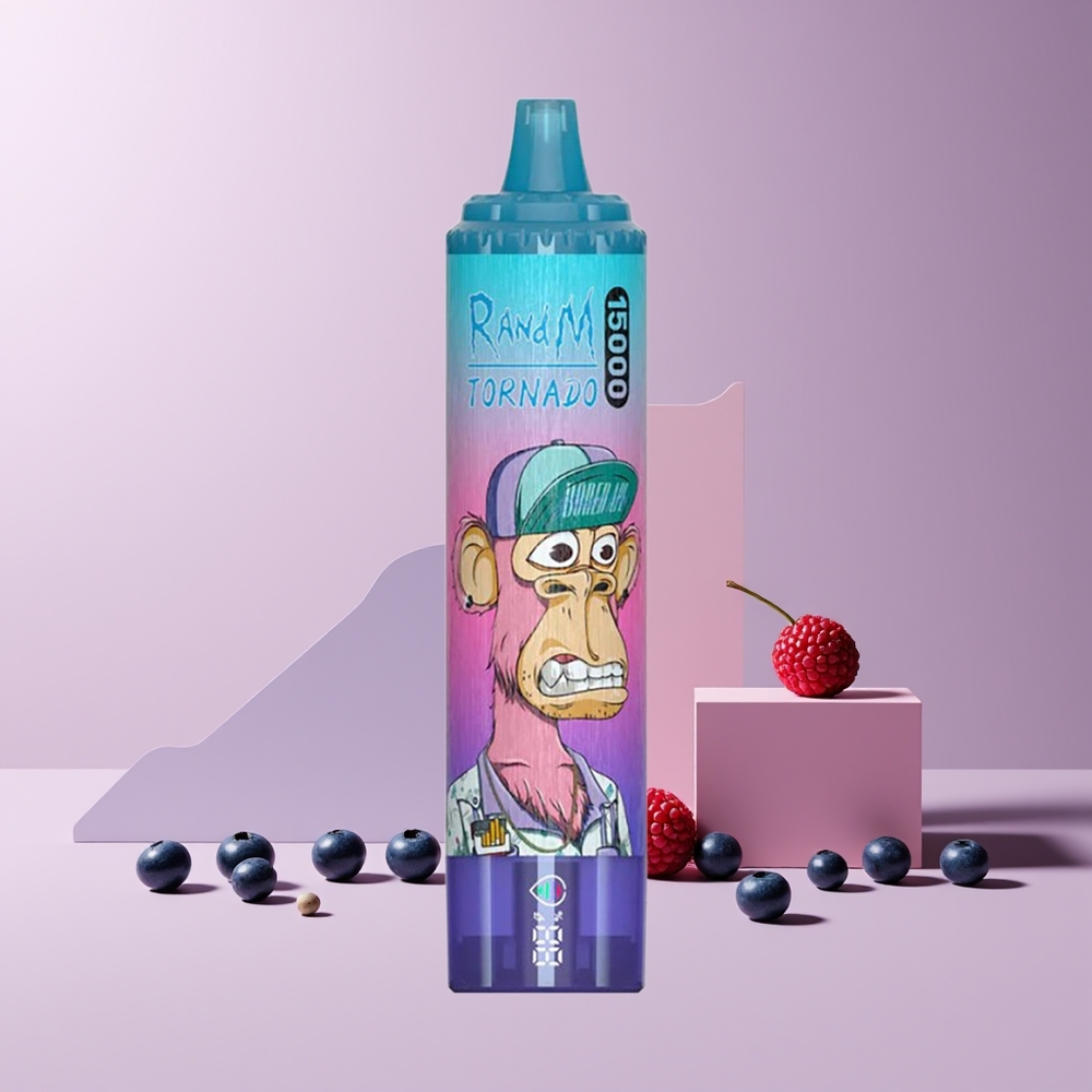 RandM Fumot Tornado 15000 Puffs France Grossiste – 25ml, 850mAh, Ecran LCD, Type-C, Coil Mesh 0.9 Ohm, Myrtille Framboise
