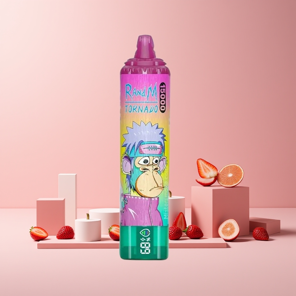 RandM Fumot Tornado 15000 Puffs France Grossiste - 25ml 850mAh Type-C - Fraise Glacée