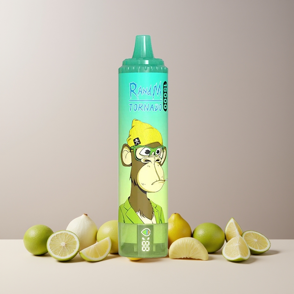 RandM Fumot Tornado 15000 Puffs France Grossiste – Citron Vert (25ml, 850mAh, 0.9 Ohm Mesh, Type-C)