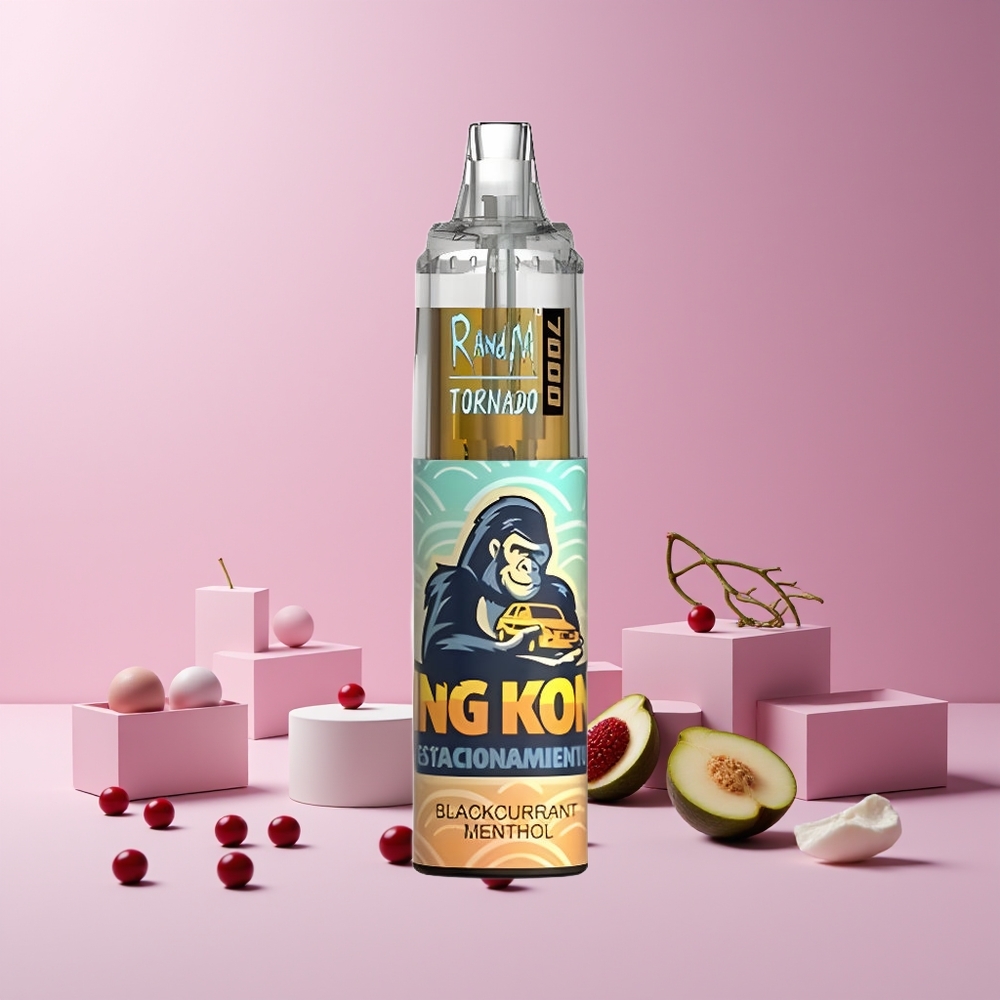 RandM Fumot Tornado 7000 Puffs France Grossiste - 14 ML E-liquide, Batterie 850 MAH, Bobine Mesh, Port Type-C, Cassis Mentholé