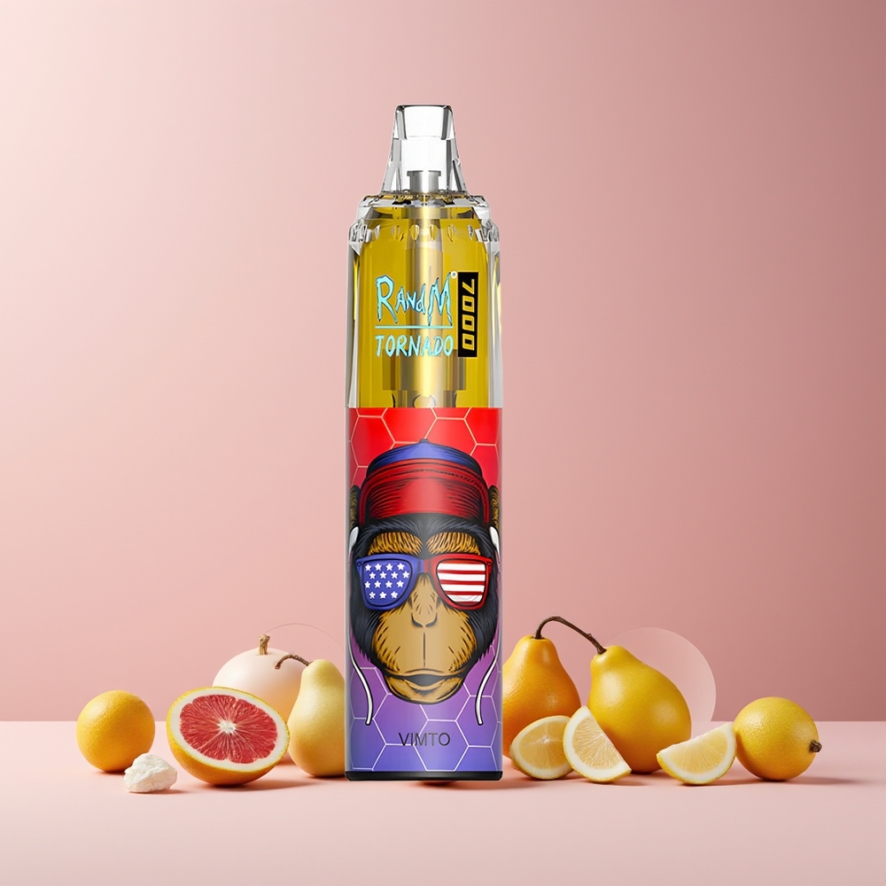 RandM Fumot Tornado 7000 Puffs France Grossiste - 14 ML E-liquide, Batterie 850 MAH, Bobine Mesh, Port Type-C, Lumière RGB