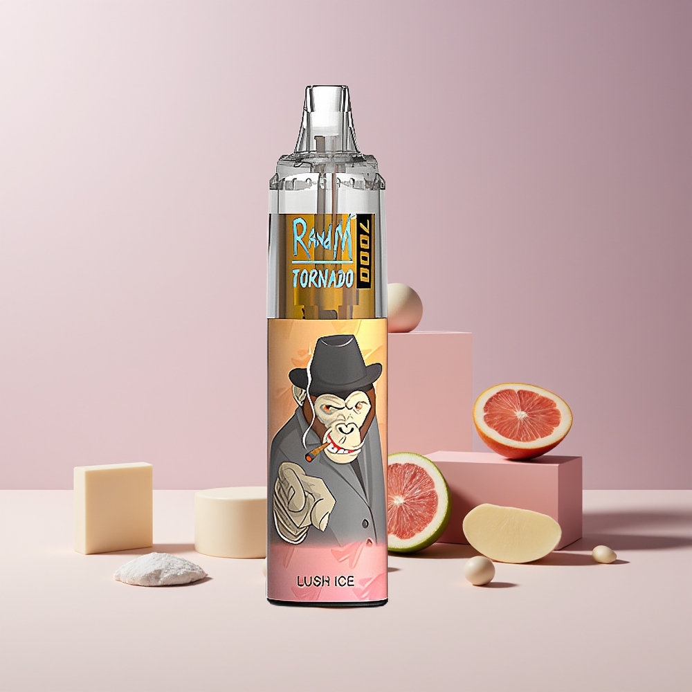 RandM Fumot Tornado 7000 Puffs France Grossiste - 14 ML E-liquide, Batterie 850 MAH, Glace Rafraîchissante (Lush Ice)
