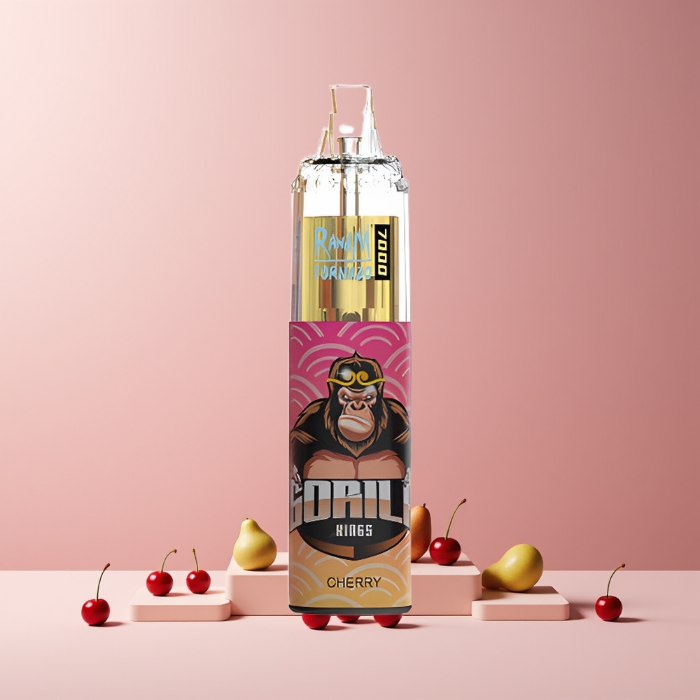RandM Fumot Tornado 7000 Puffs France grossiste - Dispositif de Vape Jetable avec 14 ML d'E-liquide, Batterie 850 MAH, Bobine Mesh et Port Type-C (Cerise)